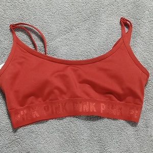 Pink sports bra